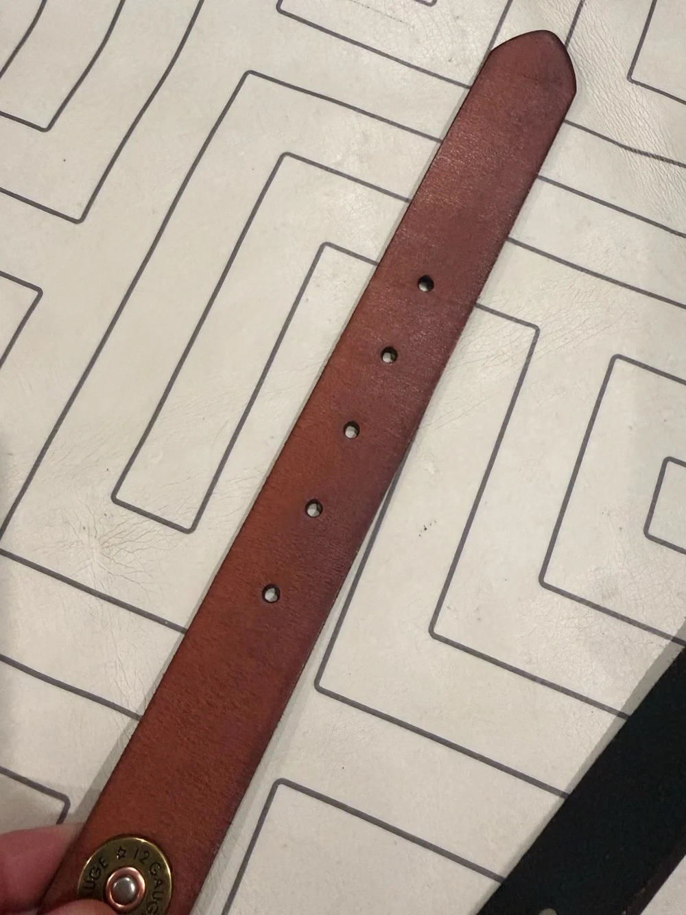 Nocona Brown Leather Belt with Brass Stud Accents